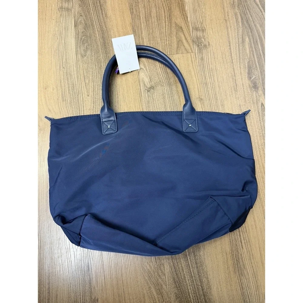 Zara Blue Nylon Tote Bag Purse‎ Capsule Bonjour Le Monde French Resort